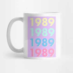 1989 Pastel Typography - Personalized Year Retro Nostalgic Art Print Mug